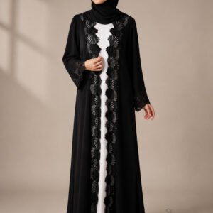 SIS-101 Premium Black Fancy Abaya