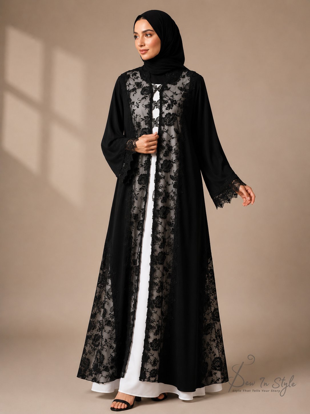 SIS-105 Fancy Lace Abaya