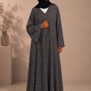 SIS-106 Grey Cutwork Fancy Abaya