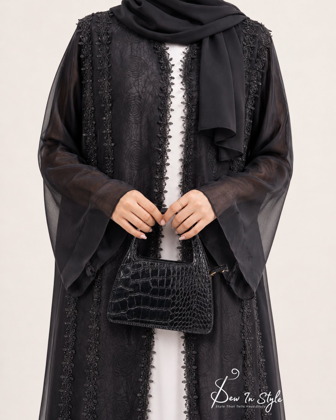 SIS-103 Double Layer Fancy Abaya - Image 2