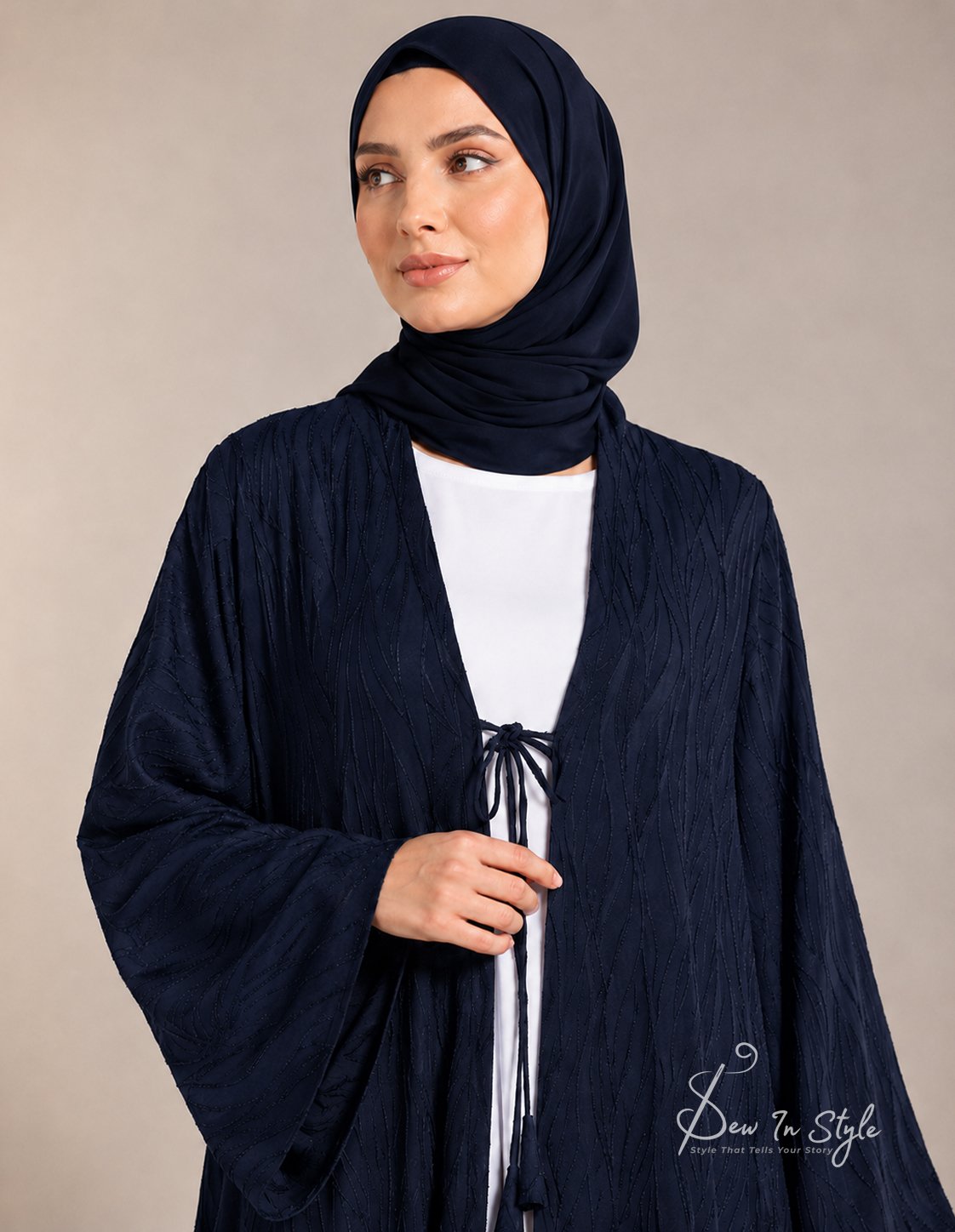 SIS-111 Blue Designer Abaya - Image 2