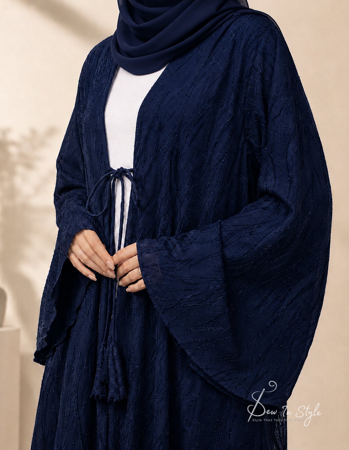 SIS-111 Blue Designer Abaya - Image 3